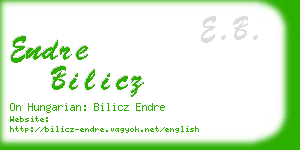 endre bilicz business card